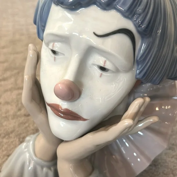Lladró Jester Pensive Clown 12.5" Figurine Sculpture 5129 Retired MINT Condition - Picture 2 of 7